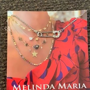 Sparkles adjustable safety pin necklace